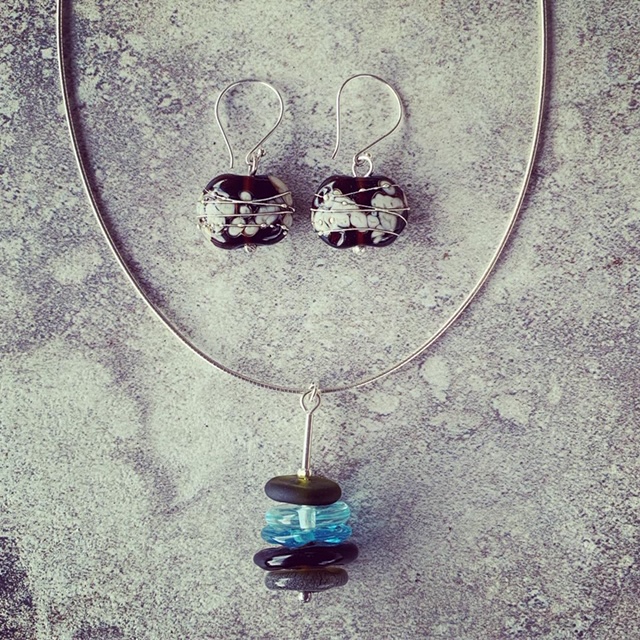 Recycled glass bead jewellery | beads made from wine and gin bottles