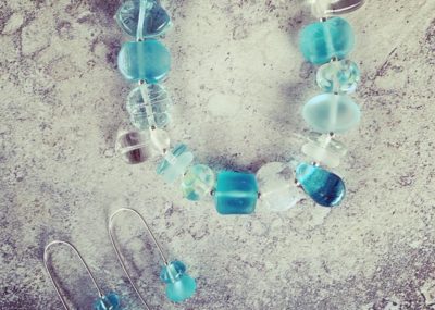 Recycled glass jewellery | beads made from gin and wine bottles