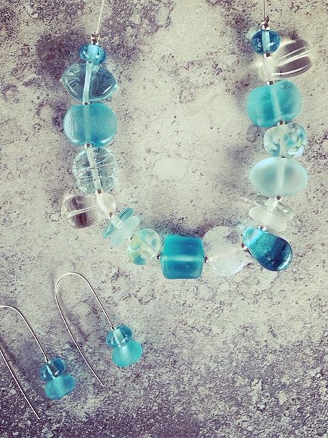 Recycled glass jewellery | beads made from gin and wine bottles