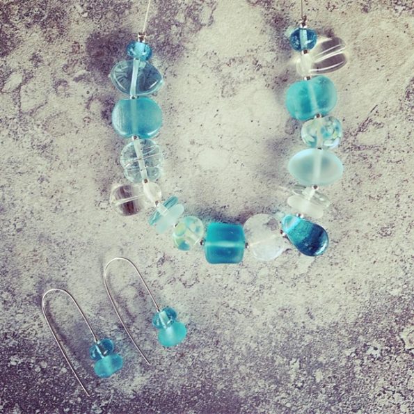 Recycled glass jewellery | beads made from gin and wine bottles