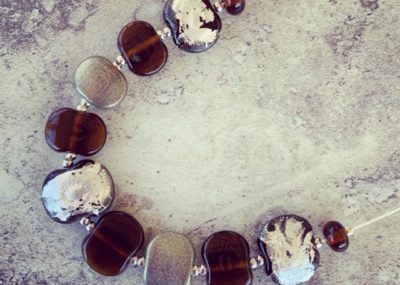 Recycled glass necklace | featuring beads made from a Hendricks Gin bottle