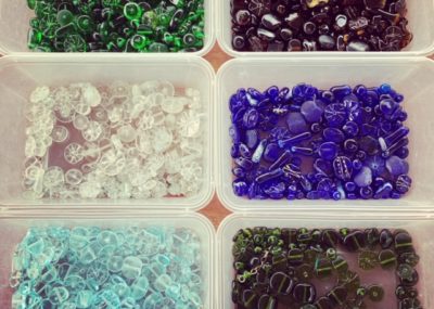 Recycled glass beads | behind the scenes of my recycled glass bead collection!