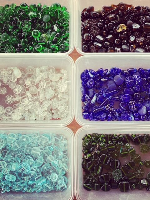 Recycled glass beads | behind the scenes of my recycled glass bead collection!