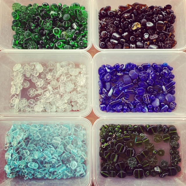 Recycled glass beads | behind the scenes of my recycled glass bead collection!