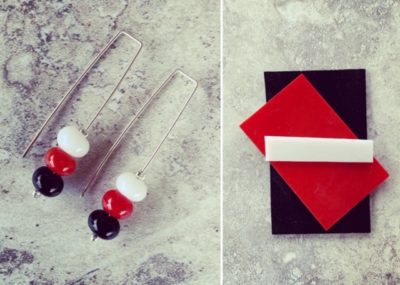 Recycled glass earrings | beads made from stained glass