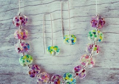 Recycled glass jewellery | glass beads made from a Bethany Winery wine bottle