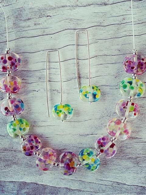 Recycled glass jewellery | glass beads made from a Bethany Winery wine bottle