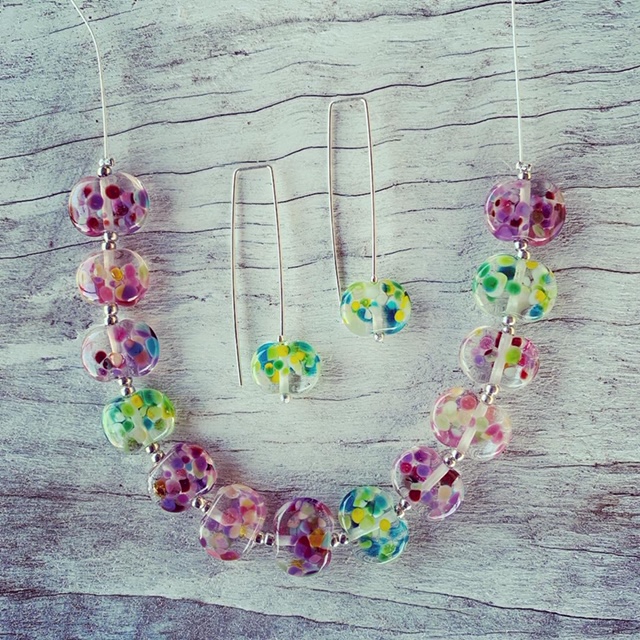 Recycled glass jewellery | glass beads made from a Bethany Winery wine bottle