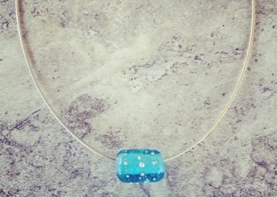 Recycled glass pendant | bead made from a Bombay Sapphire Gin bottle