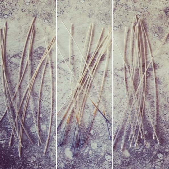 Recycled glass jewellery | making headpins is quite a process