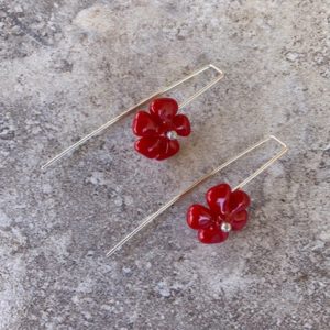Red Flower earrings