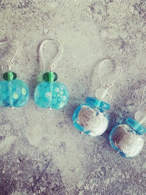 Bombay Sapphire Gin earrings, celebrating world gin day 2019.