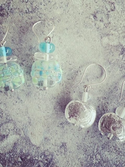 Super sparkly earrings made from a Fever-Tree tonic water bottle