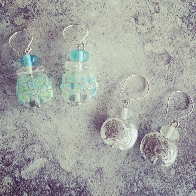Super sparkly earrings made from a Fever-Tree tonic water bottle