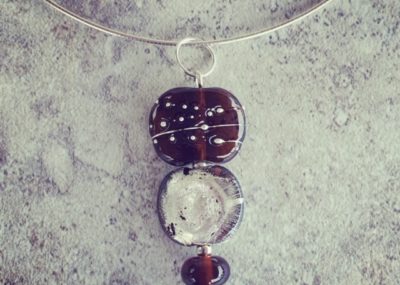 Recycled glass pendant necklace, made from a Hendricks Gin bottle