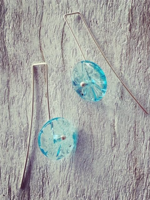 Bombay Sapphire Gin flower earrings