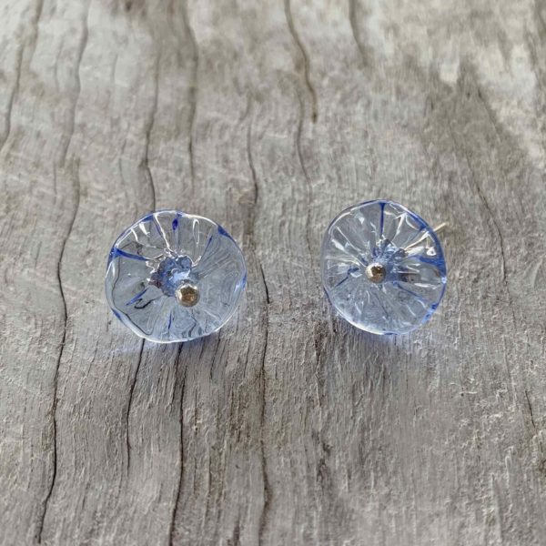 pretty blue stud flower earrings for spring