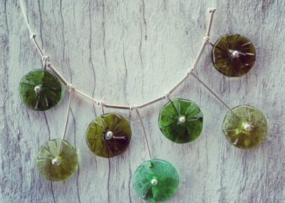 Bethany wines green flower necklace