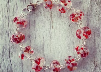 Red and pink wine bottle bracelet