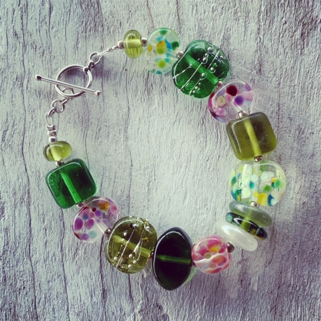 Bethany Wines recycled glass bead bracelet