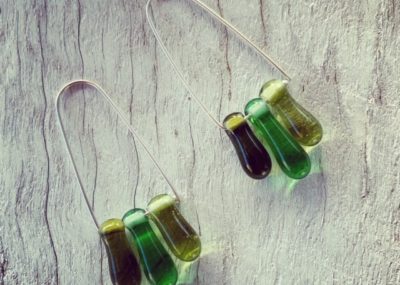 Green wine bottle earrings