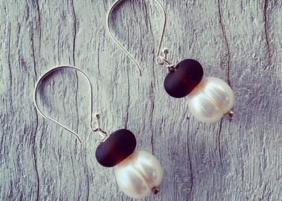Hendricks Gin and Pearl Earrings