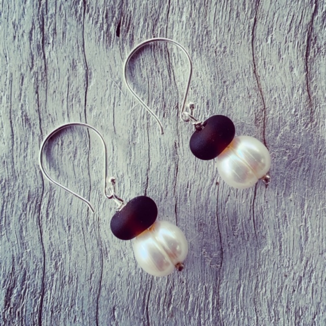 Hendricks Gin and Pearl Earrings