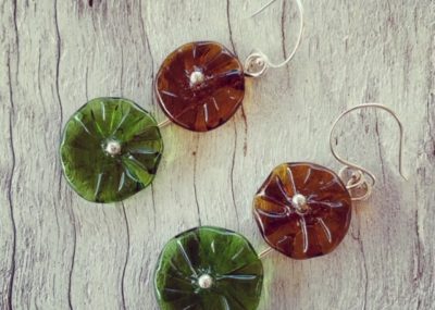 Hendricks Gin and Moet Champagne bottle earrings