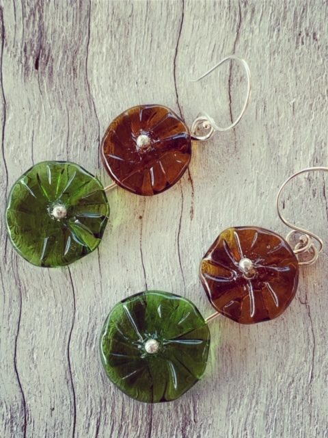 Hendricks Gin and Moet Champagne bottle earrings