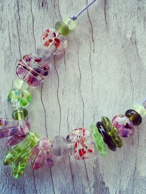 Recycled glass necklace
