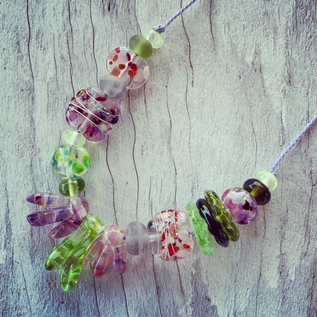 Recycled glass necklace