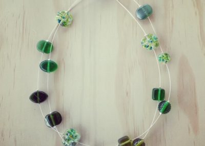 Long recycled glass necklace