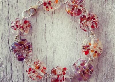 Red Pink Purple wine bottle bracelet