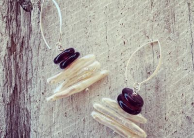 Hendricks Gin Limited Release recycled glass beads and stunning pearl earrings