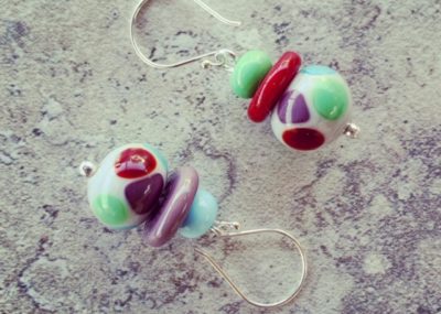 Same-same but different mismatched glass earrings