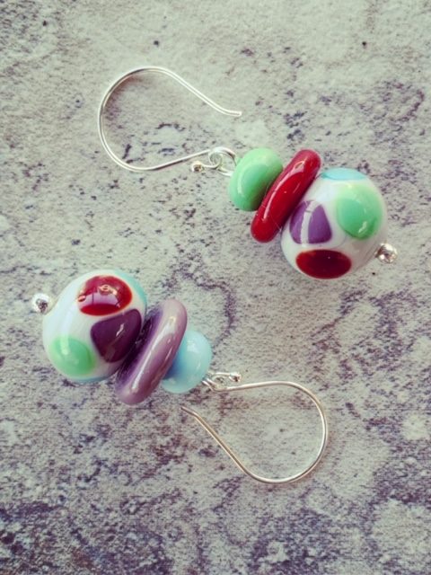 Same-same but different mismatched glass earrings
