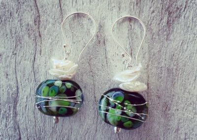 Moet Champagne and Pearl earrings