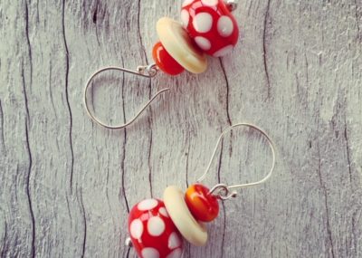 Orange dotty earrings