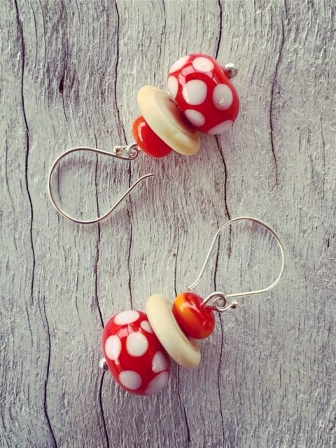 Orange dotty earrings