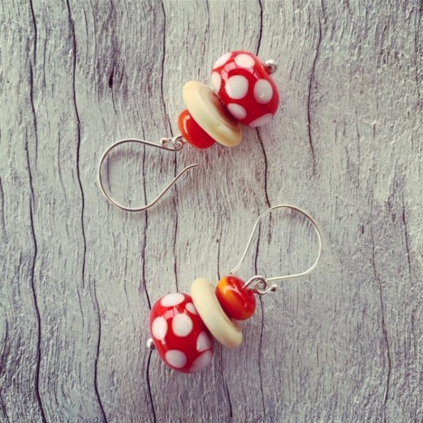 Orange dotty earrings