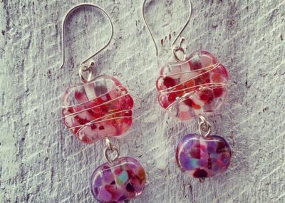 Stunning recycled glass earrings