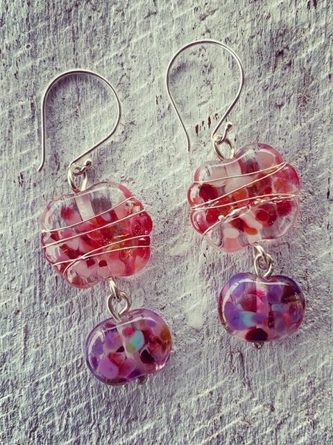 Stunning recycled glass earrings