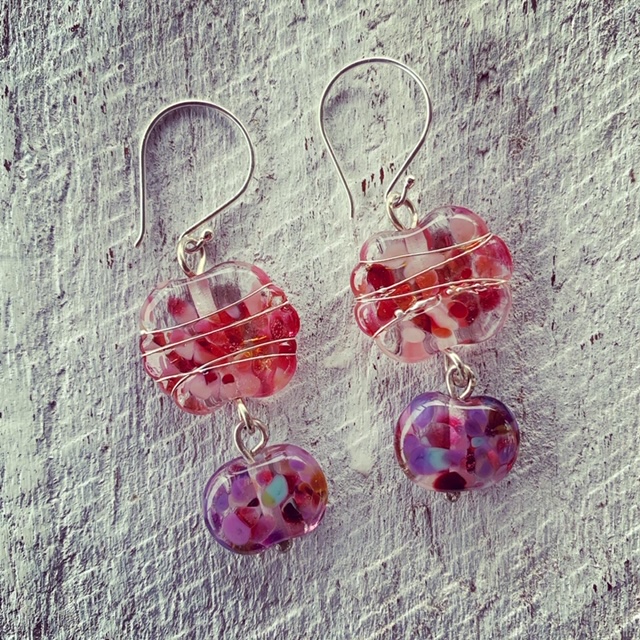 Stunning recycled glass earrings