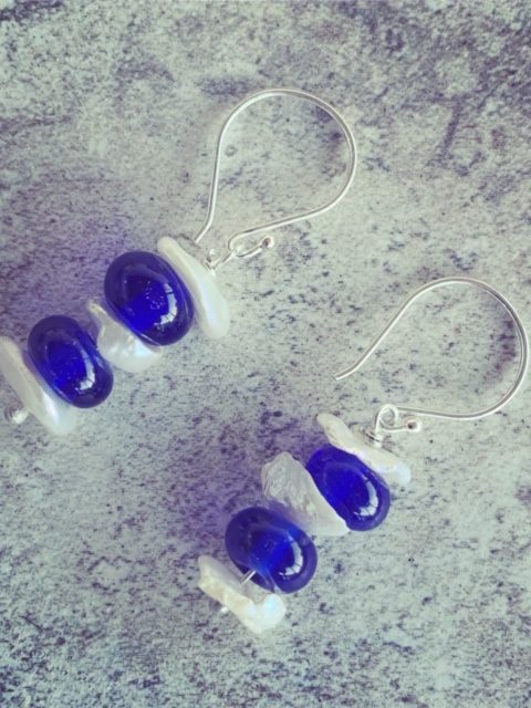Skyy Vodka and Pearl Earrings