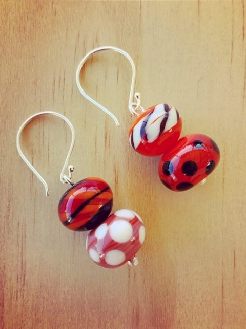spotty stripey earrings