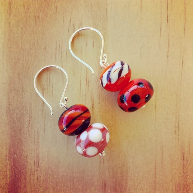 spotty stripey earrings