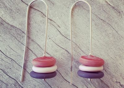 acid-etched glass earrings