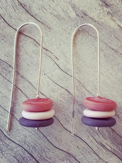 acid-etched glass earrings