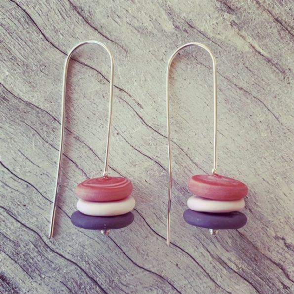 acid-etched glass earrings