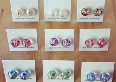 New stud earrings from a wine bottle